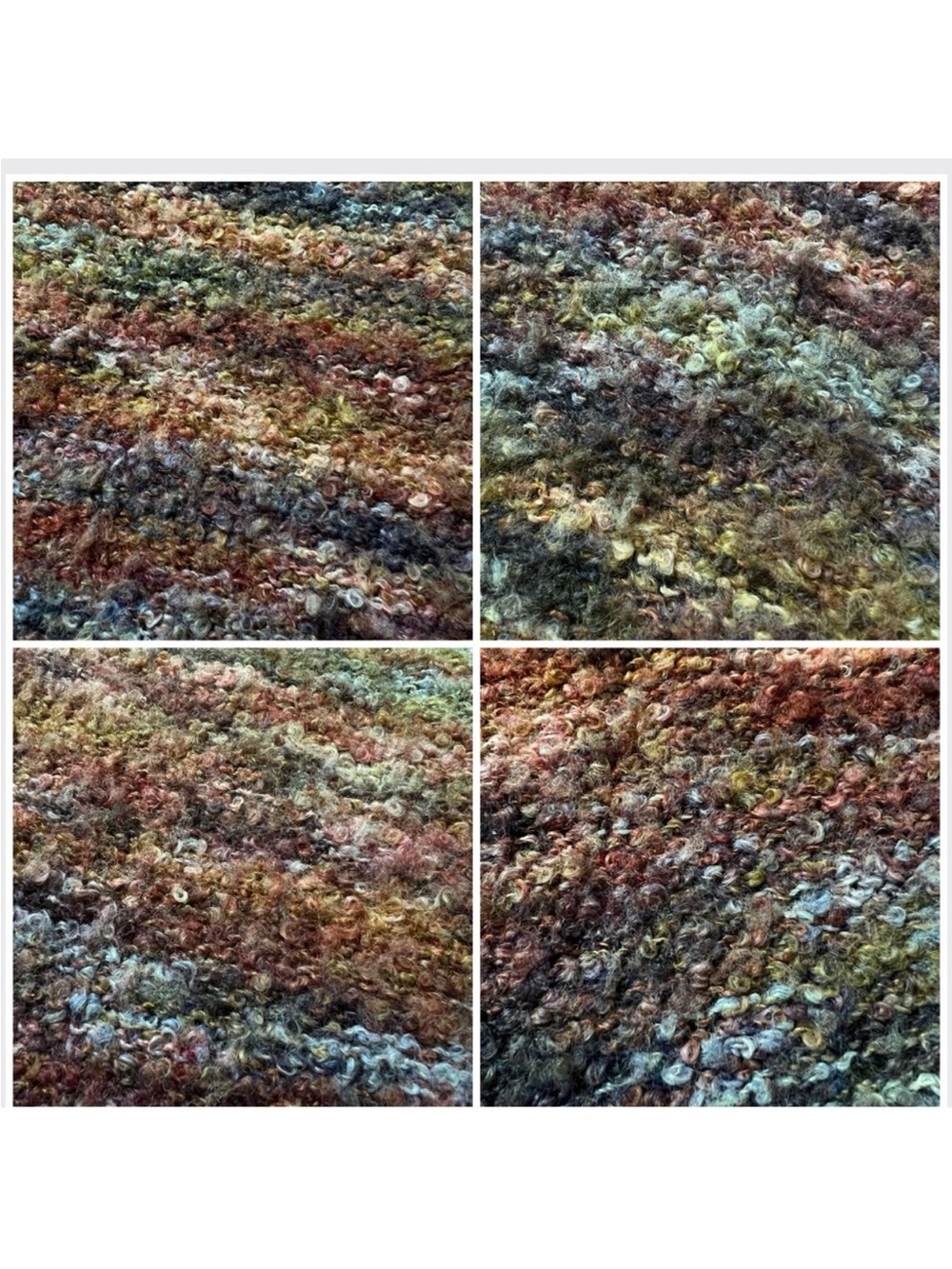 Vintage Bouclé Turtleneck Sweater Longline Oversized Space-Dyed Knit Brown - Picture 3 of 4